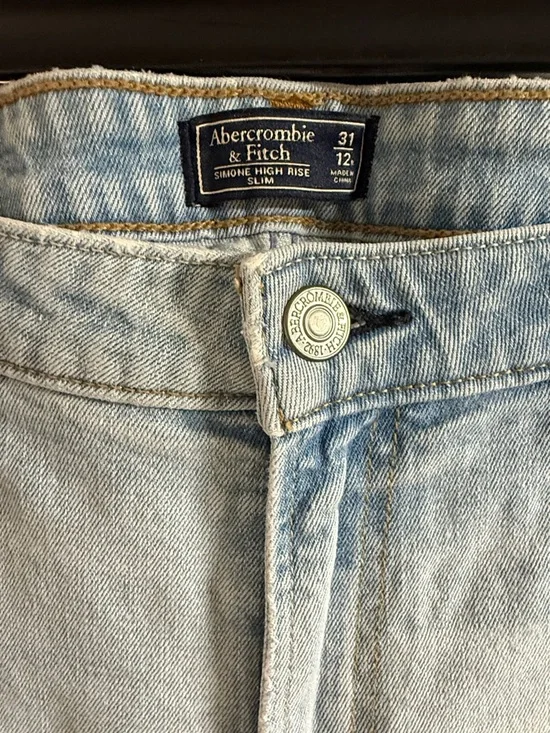 Abercrombie & Fitch Light Blue High-Rise Slim Jeans - Picture 2 of 5